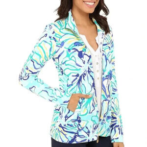 Lilly Pulitzer Reagan Zip Up in Pool Blue Stay Cool